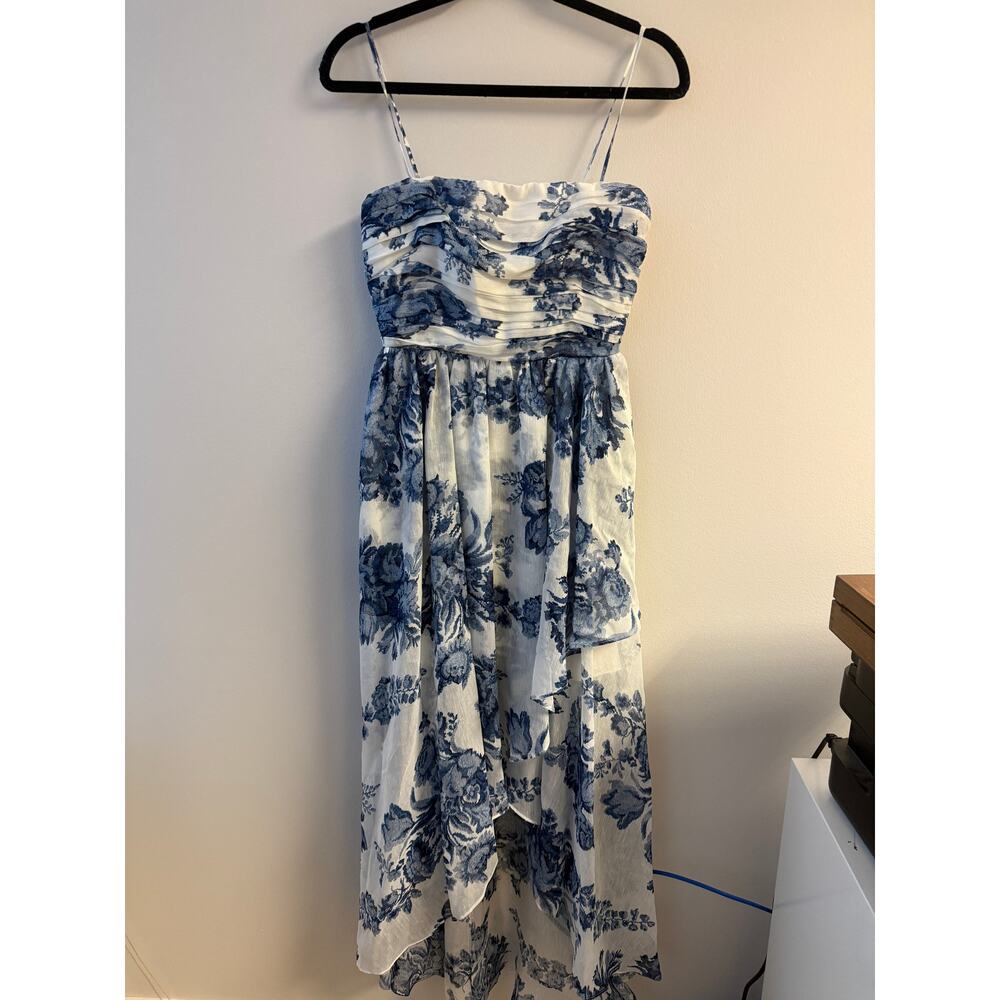 Rebecca Taylor Rosarium Fleur Silk Linen Maxi Dress Natural Toile de Jouy NWT 2